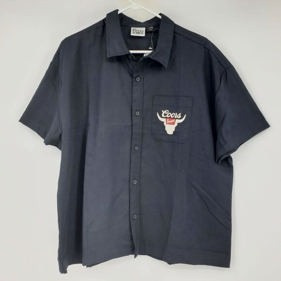 NWT Coors Banquet Rodeo Short Sleeve Western Country Button Up Collared Shirt L - Picture 3 of 9